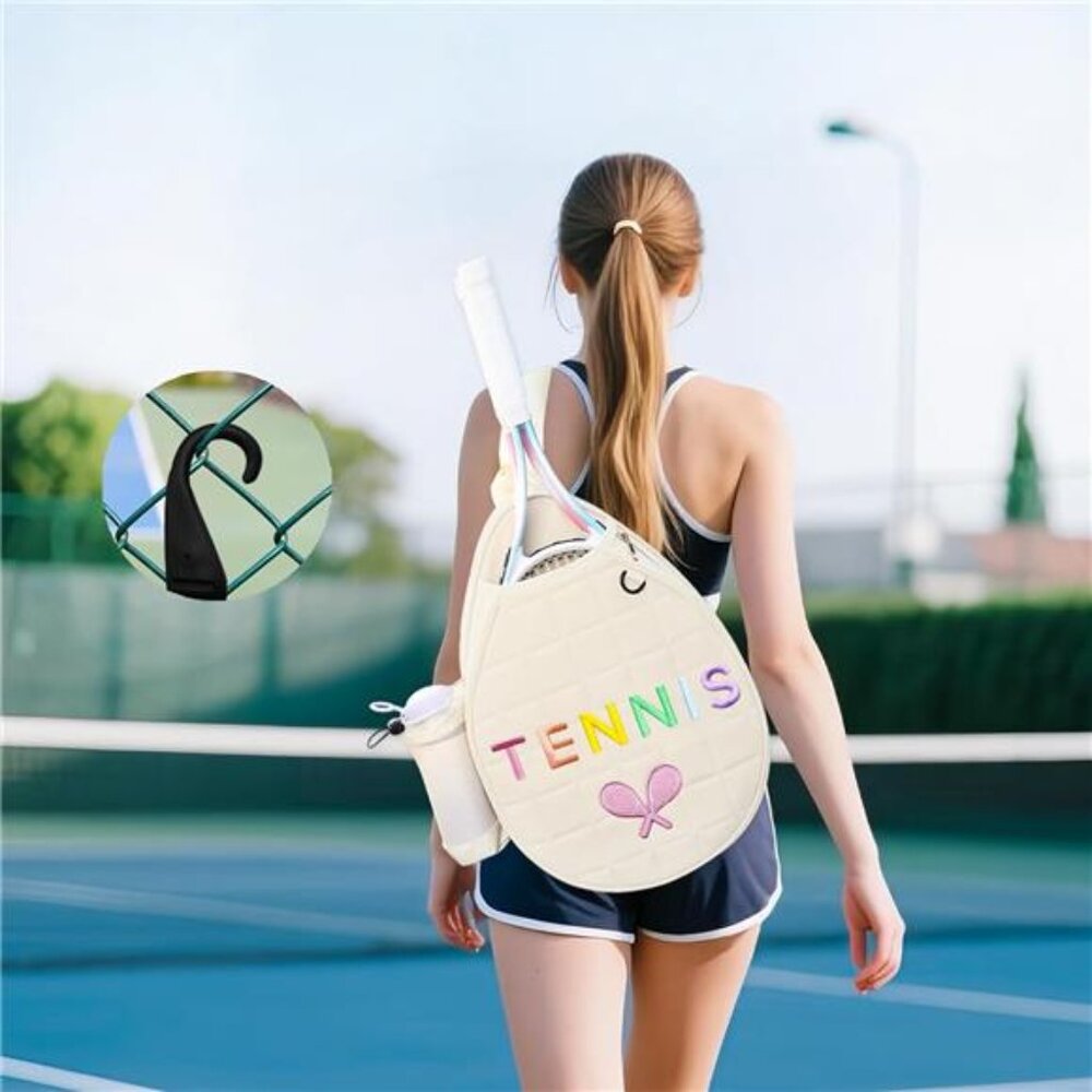 Tennis Bags, Tennis Sling Crossbody Backpack, Water Resistant - Picture 6 of 7